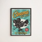 Quadro Decorativo Cinema Retrô 24x18cm - Com Vidro Moldura:ma