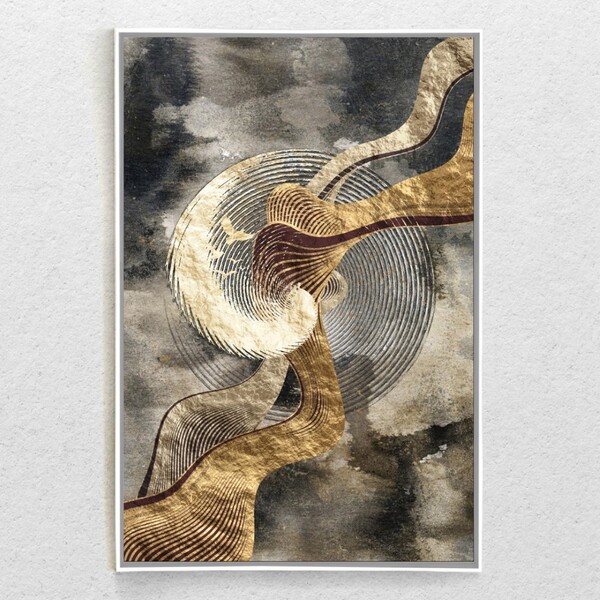 Quadro Decorativo Circle Gold Com Moldura E Sem Vidro 100x160