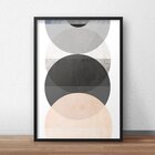 Quadro Decorativo Círculos 2 50X70cm Preto