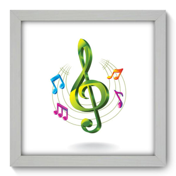 Quadro Decorativo - Clave De Sol - 22cm X 22cm - 027qdgb