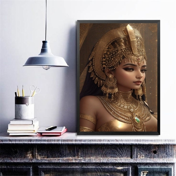 Quadro Decorativo Cleópatra Menina 24x18cm - Com Vidro Moldur