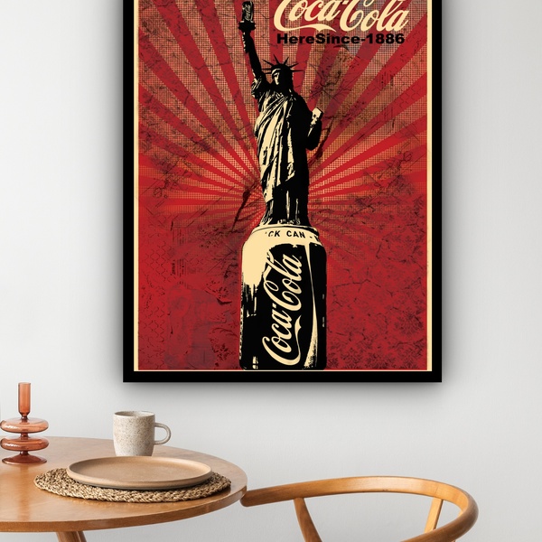 Quadro Decorativo Coca-cola Estátua Da Liberdade  - 70x50cm M