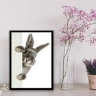 Quadro Decorativo Coelhinho Escondido 24x18cm Moldura:madeira