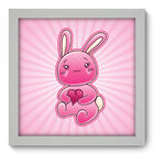 Quadro Decorativo - Coelhinho Rosa - 22cm X 22cm - 011qdib