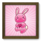 Quadro Decorativo - Coelhinho Rosa - 22cm X 22cm - 011qdim