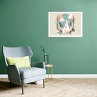 Quadro Decorativo Coelho Ramos  - 50x70cm Moldura Branca