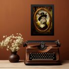 Quadro Decorativo Coelho - Retrato Antigo 33x24cm - Com Vidro