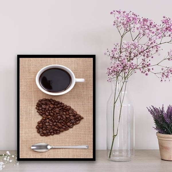 Quadro Decorativo Coffee Lovers 24x18cm - Com Vidro Moldura:m