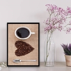 Quadro Decorativo Coffee Lovers 24x18cm Moldura:madeira Preta
