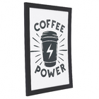 Quadro Decorativo Coffee Power Branco 27x37cm