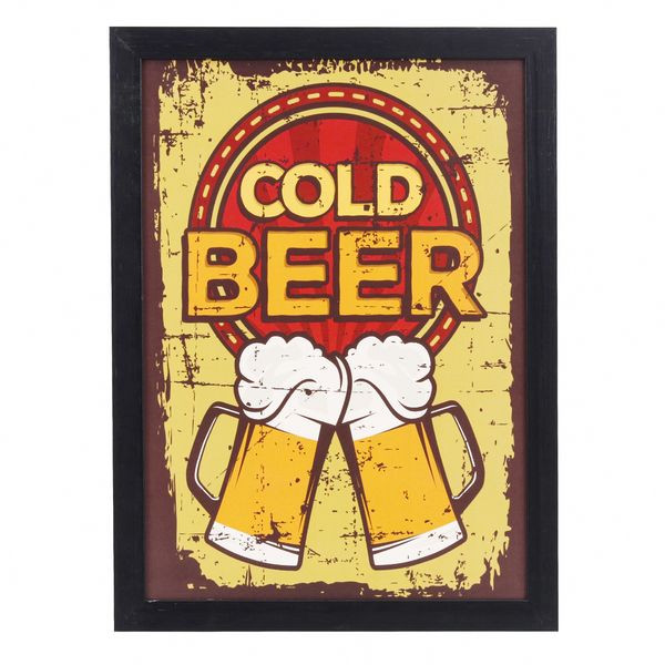 Quadro Decorativo Cold Beer Marrom 27x37cm
