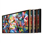 Quadro Decorativo Colorful African Com Moldura Dourada 120x60