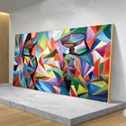 Quadro Decorativo Colorful African Com Moldura Dourada 180x135