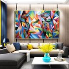 Quadro Decorativo Colorful African Com Moldura Dourada 200x100