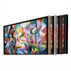 Quadro Decorativo Colorful African Com Moldura Dourada E Vidr