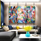 Quadro Decorativo Colorful African Com Moldura Dourada E Vidr