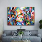 Quadro Decorativo Colorful African Com Moldura Marrom 120x80