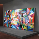 Quadro Decorativo Colorful African Com Moldura Marrom E Vidro