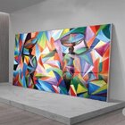 Quadro Decorativo Colorful African Com Moldura Prata E Vidro