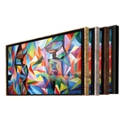 Quadro Decorativo Colorful African Com Moldura Preta E Vidro