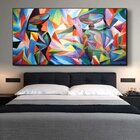 Quadro Decorativo Colorful African Com Moldura Preta E Vidro