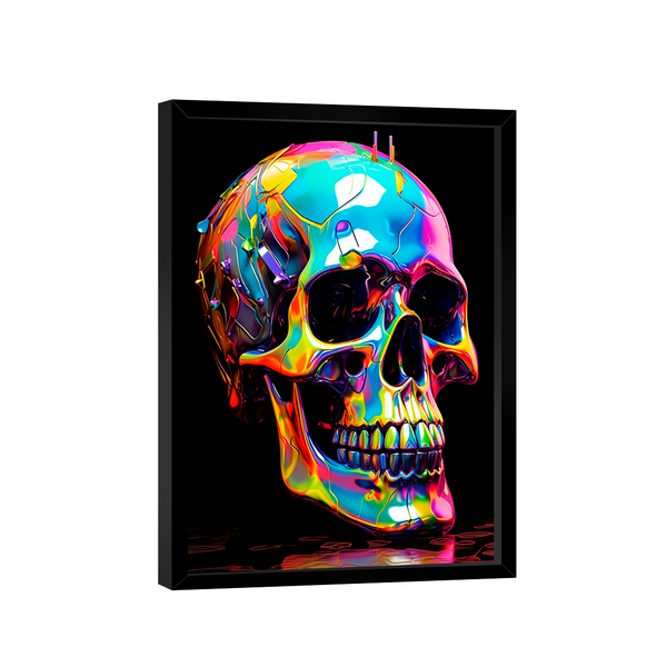 Quadro Decorativo Colorful Skull In Graffiti
