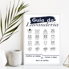 Quadro Decorativo Com Guia Da Lavanderia 24x18cm - Com Vidro