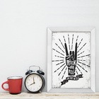 Quadro Decorativo com Moldura Branca Rock And Roll 33x43cm