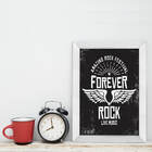Quadro Decorativo com Moldura Branca Rock Forever 22x32cm
