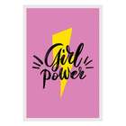 Quadro Decorativo Com Moldura Girl Power Roxo