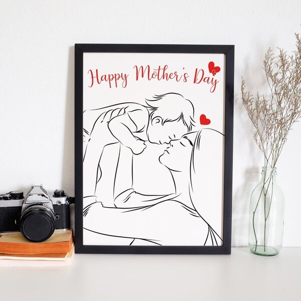 Quadro Decorativo Com Moldura Happy Mother's Day