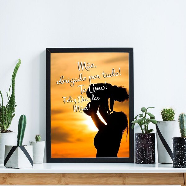 Quadro Decorativo Com Moldura Obrigado Por Tudo