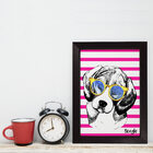 Quadro Decorativo com Moldura Preta Cachorro Beagle 33x43cm