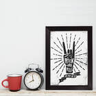 Quadro Decorativo com Moldura Preta Rock And Roll 33x43cm