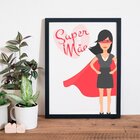 Quadro Decorativo Com Moldura Super Mãe