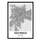 Quadro Decorativo com Vidro Mapa 50x70cm