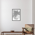 Quadro Decorativo com Vidro Mapa 50x70cm