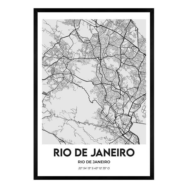 Quadro Decorativo com Vidro Mapa 50x70cm