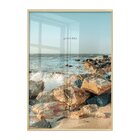 Quadro Decorativo Com Vidro Mar Praia Fase Gratidão Parede Sa