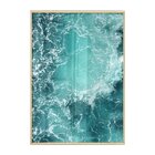 Quadro Decorativo Com Vidro Para Sala Mar Azul Praia Paisagem
