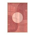 Quadro Decorativo Com Vidro Rose Abstrato Estilo Boho Formas