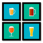 Quadro Decorativo Composê 40x40 Cm Bebidas