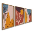 Quadro Decorativo Composição 3 Telas De Parede Para Sala Quar
