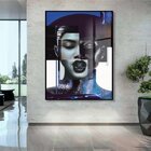 Quadro Decorativo Composição De Faces Fashion Com Moldura Pre