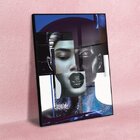 Quadro Decorativo Composição De Faces Fashion Com Moldura Pre