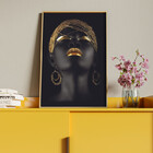 Quadro Decorativo Conceito African Beauty Com Moldura Dourada