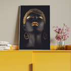 Quadro Decorativo Conceito African Beauty Com Moldura Prata -