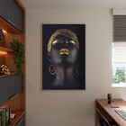 Quadro Decorativo Conceito African Beauty Com Moldura Prata -
