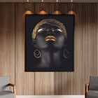 Quadro Decorativo Conceito African Beauty Com Moldura Preto -