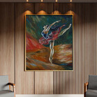 Quadro Decorativo Conceito Ballet Com Moldura Dourada - 120x8